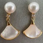 925 Silver Stud AAAA Natural Freshwater Cultured White Pearl Earrings Photo 0