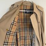 Burberry Vintage Women's Tan Cotton Long Trench Coat w/ Belt (10 L) Photo 3