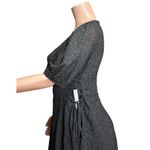 LISA SAYS GAH Gianna Rosette Print Midi Dress, Black, Large Black Photo 10