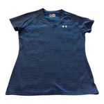 Under Armour  Navy Blue/Blue Striped Semi-Fitted HeatGear Shirt Medium EUC #4997 Photo 0