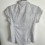 Gaia Boldetti White and Navy Ruffle Blouse Size 10 Photo 4