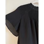 Torrid Georgette Lace Inset Blouse Black Chiffon Short Sleeve Top High Neck 2X Photo 10