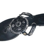 Jack Rogers  Black Leather Georgica Jelly Sandals Size‎ 8 Photo 5