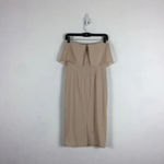 Lulus Lots of Love Beige Strapless Ruffle Bodycon Pencil Midi Dress XS Photo 14