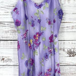 Vintage Gilligan & O'Malley Purple Silk Floral Slip Dress Women's XL Romantic Photo 0