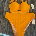 Shade & Shore  Mustard Bikini Set Top 36B Bottoms XL Photo 0