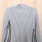 Halogen  Womens Cable Knit Sweater Size S Gray Mock Neck Minimalist Cozy Preppy Photo 6