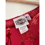 Rod's Western Dusty Red Fields Velvet Lace Tiered Women’s Dress Medium Cowgirl Blue Photo 2