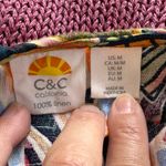 C&C California  Multicolor
Tropical Palm Print Linen Trapeze
Mini Dress Beach Photo 6