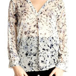 Philosophy Long Sleeve Lightweight Semi Sheer Floral V-Neck Blouse Size XS Photo 0