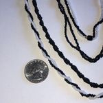 Elegant Black and White Seed Bead Beaded Boho Necklace Photo 3