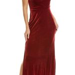 Taylor Stretch Velvet Maxi Dress Size 6 Paprika Slip Dress Draped Neck New Red Photo 0