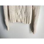J.Crew  100% Wool Aran Style Cable Knit Fisherman Hand Knit Turtleneck Sweater M Photo 3