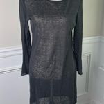 Brochu Walker  black linen blend sweater dress tunic size small‎ Photo 0