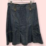 Adrienne Vittadini 90’s-y2k denim flare skirt flattering vertical tab pockets Photo 0