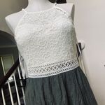 Iz Byer BoHo, hippie, cream & olive maxi dress Photo 3