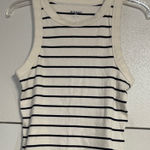Old Navy  WOMENS BLACK WHITE STRIPED TANK TOP LARGE Photo 0