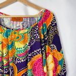 Boutique Voom Colorful Paisley Floral Butterfly Short Sleeve S Purple Photo 2