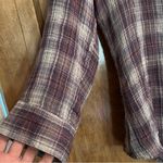 AQUA  Flannel Purple and Gray Plaid Button Down. Size XS Photo 3