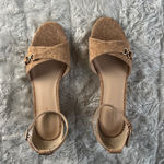 Ann Taylor  Tan Wedge Sandals Dress Shoes Woman’s Size 8 M Photo 1