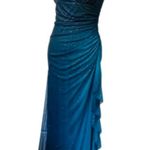 Betsy and Adam Vintage 2000's Y2k Ombre Glitter Draped Evening Formal Gown Medium Photo 10