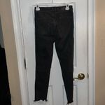 ZARA  faded black distressed jeans with snakeskin print stripe waist 27 length 36 Photo 1