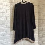 LOGO navy‎ Blue lace trim tunic cardigan top Button Up Asymmetrical Women’s M Size M Photo 5