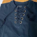 Mother the tie up easy black sweatshirt S NWOT 100 percent cotton Photo 5