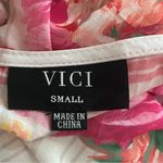 VICI Valencia Rose Printed White Pink Boho Balloon Sleeve Blouse Small | EUC Photo 5