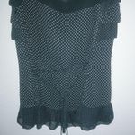 LC Lauren Conrad Lauren Conrad XL NY Ruffle Capped Sleeve Dots Top in Black White Photo 9