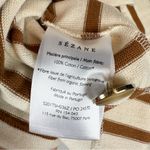 Sézane Sezane Colette Mariniere Striped Cotton Long Sleeve Shirt Ecru Camel Size Small Photo 9