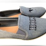 Bar III Bar lll Holy Cow Embroidered Canvas Slip On Flat Shoe Sz.8 Canvas Steel Blue Photo 3