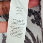 Chico's 100% linen cardigan duster jacket brown cream geometric pattern size 2 Photo 7