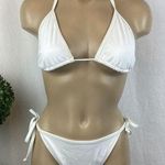 Victoria's Secret Victoria’s Secret White Triangle Slide Bikini Swim Suit Set M Photo 0