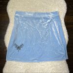 Romwe  Light Blue Velvet Butterfly Mini Skirt Photo 4