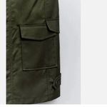 ZARA NWT  Mid Rise Midi Pocket Skirt 100% Cotton 3067/505 Mid-Khaki Green Photo 8