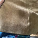 Free People  VTG Camel Suede Snap Button Long Trench Jacket Boho Western Large Photo 9