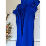 Emerald Sundae  Glam Blue Criss Cross Mermaid Gown V Neck Dress Extra Small Photo 5