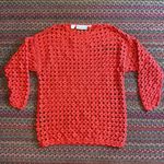 VINTAGE RED CIRCLE CUT OUT TUNIC / SWIM COVER UP DRESS Size L Photo 0