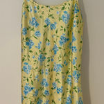 Avon Garden Floral Yellow Blue Hydrangea Vintage Slip Dress Chemise Satin M EUC Size M Photo 0