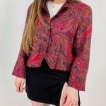 Vintage H. Stockton Atlanta Bohemian Paisley Blazer Size 12 Purple Photo 12
