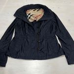 Burberry Brit Jacket Lightweight navy blue with zippered hood Size 8 Photo 0