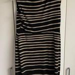 Black & Tan Striped Cowl Neck Sleeveless Dress EUC Size 8 Photo 1