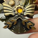 Autumn Winged Angel Sunflower Multi Color Enamel Brooch Pin Signed KC Photo 4