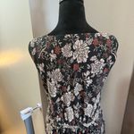 Garnet Hill Dark Floral Sleeveless Maxi Dress Cinch Waist Faux Wrap Top Scoop L Photo 5