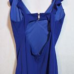 Hello Molly  Salsa Nights Mini Dress Blue Ruffle Shoulders Cut Out Back Sz 6 Photo 6