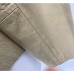 Vintage Leather Jacket Single Breasted Button Down Collared Beige Womens Large Tan Photo 10