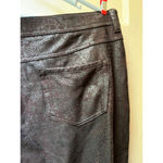 Chico's  dark brown stretch metallic embossed coated snakeskin jegging, Size 25 Photo 4