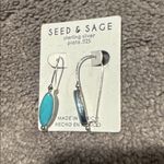 Seed & Sage Turquoise Sterling Silver Earrings Blue Photo 1