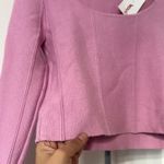 Jessica Simpson Pink Knit Top Long Sleeve Square Neck Classic NWT Sz Small Photo 2